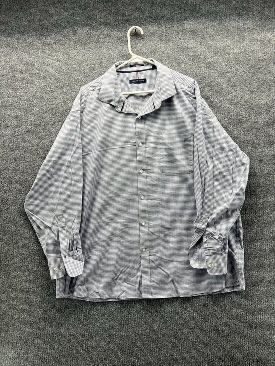 Tommy Hilfiger Other - Tommy Hilfiger Dress Shirt Mens XXL Blue Gingham Regular Fit Long Sleeve